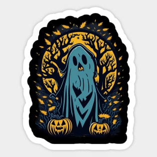 Halloween Ghost Pumpkin Sticker